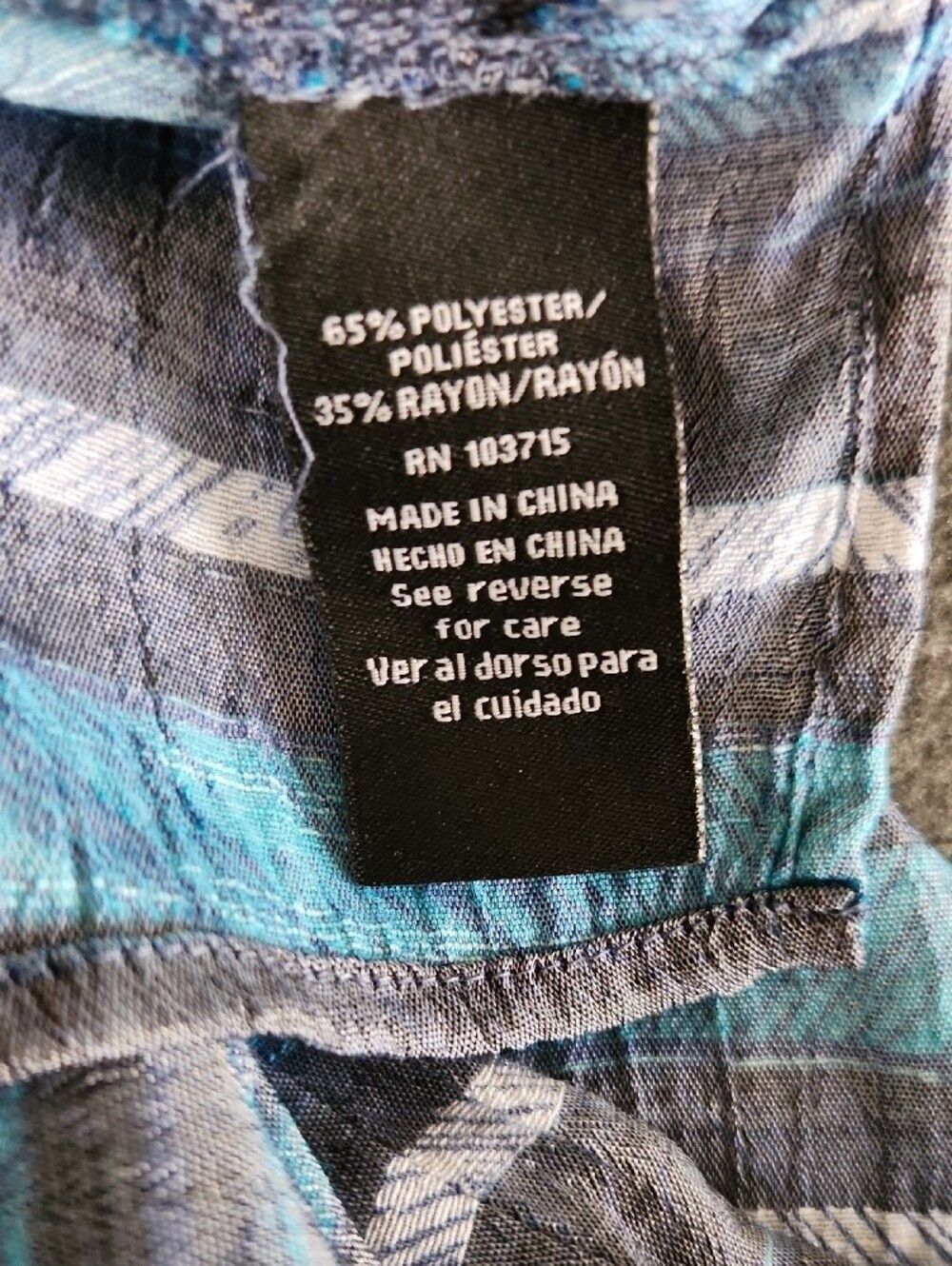 Zac & Rachel Womens Blue & Gray Striped Short Sleeve Blouse Size Medium Oversize - Picture 7 of 8